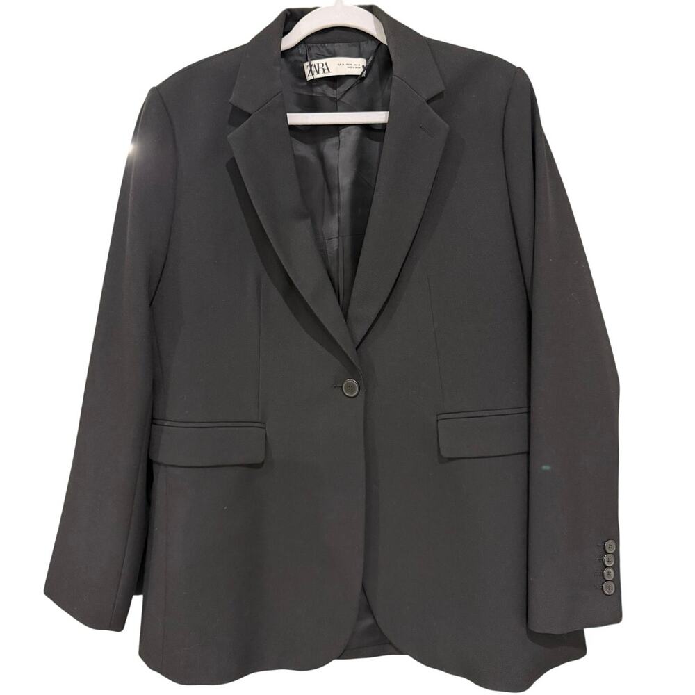 ZARA Single-Brested Black Blazer Jacket Coat Womens | XL